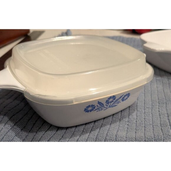 CorningWare Blue Cornflower set 4 Petite Pans P-41 & P-41-B Plastic Lid - Picture 13 of 16